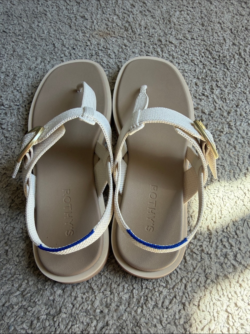 T-Strap Sandal in Cream - Picture 5 of 8